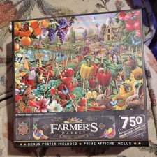 FARMER'S MARKET A PLENTIFUL SEASON 750 PIECE JIGSAW PUZZLE MASTERPIECES COMPLETE