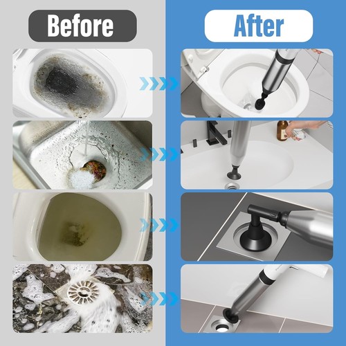 Electric Toilet Plunger,Unclog In One Shot,Remover For Bathroom,Kitchen Pipes - Picture 3 of 7