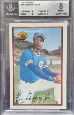 1989 Bowman #220 - Ken Griffey Jr (HOF) BGS 8 - Seattle Mariners Rookie Card