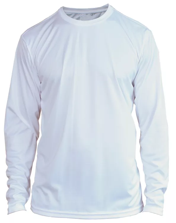 Microfiber Long Sleeve Fishing Shirt UPF 50 WHITE