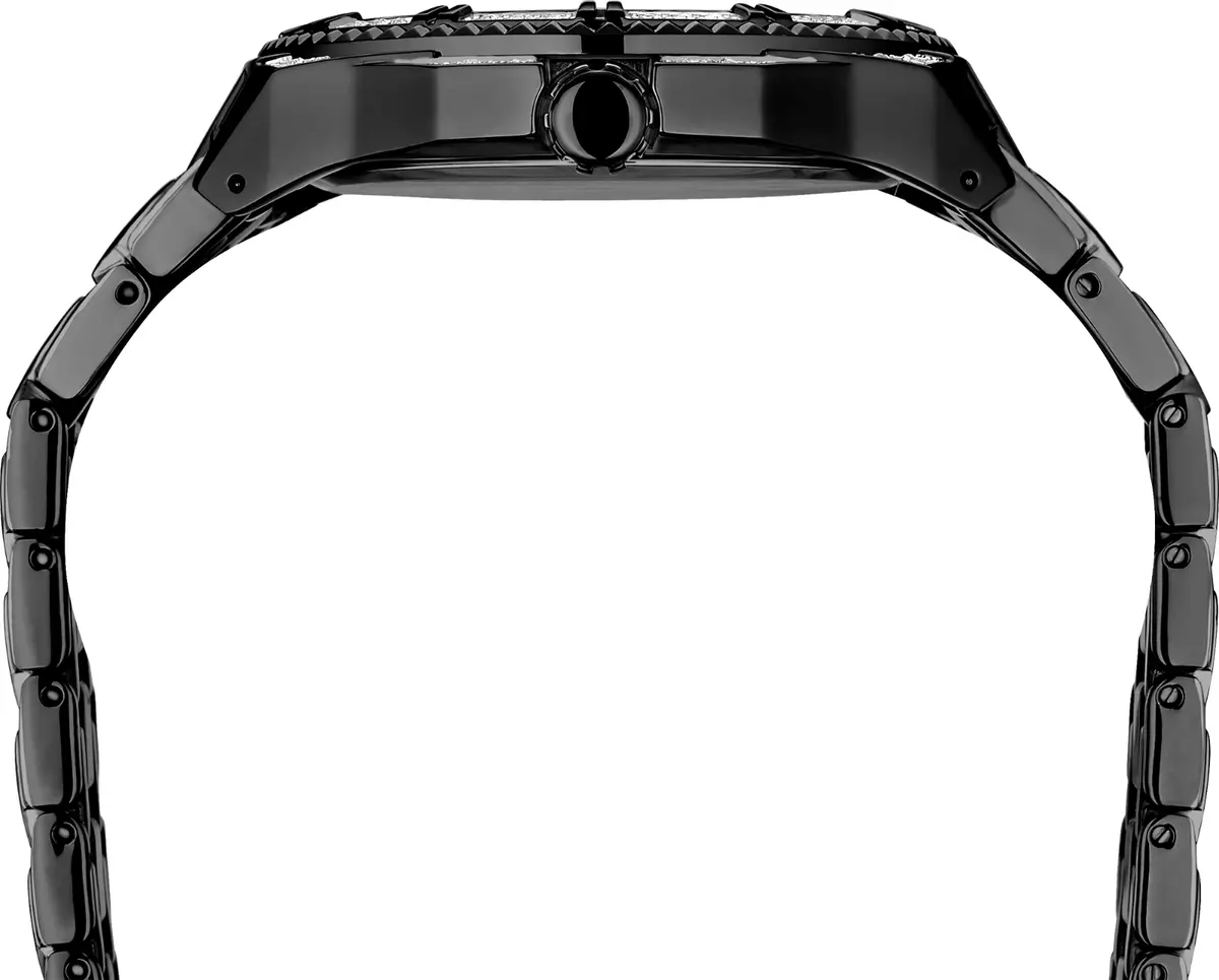 Seiko Men s Solar Swarovski Crystal Black Stainless Black Dial