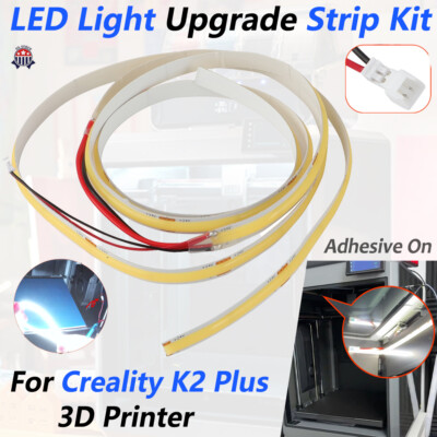 Plug n Play LED Light Upgrade Kit For Creality K2 Plus 3D Printer - Adhesive On