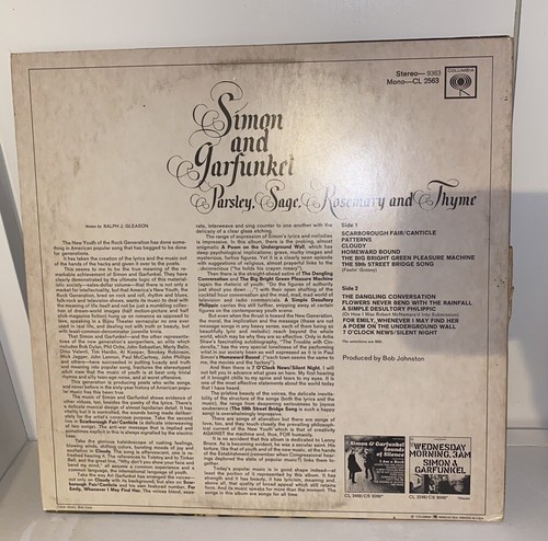 Simon and Garfunkel: Parsley, Sage, Rosemary and Thyme (1966 LP) Vinyl Record - Picture 4 of 6