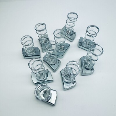 LOT OF 10 THOMAS & BETTS A1003/8 REGULAR SPRING NUTS STEEL, GALVAN ZINC ...