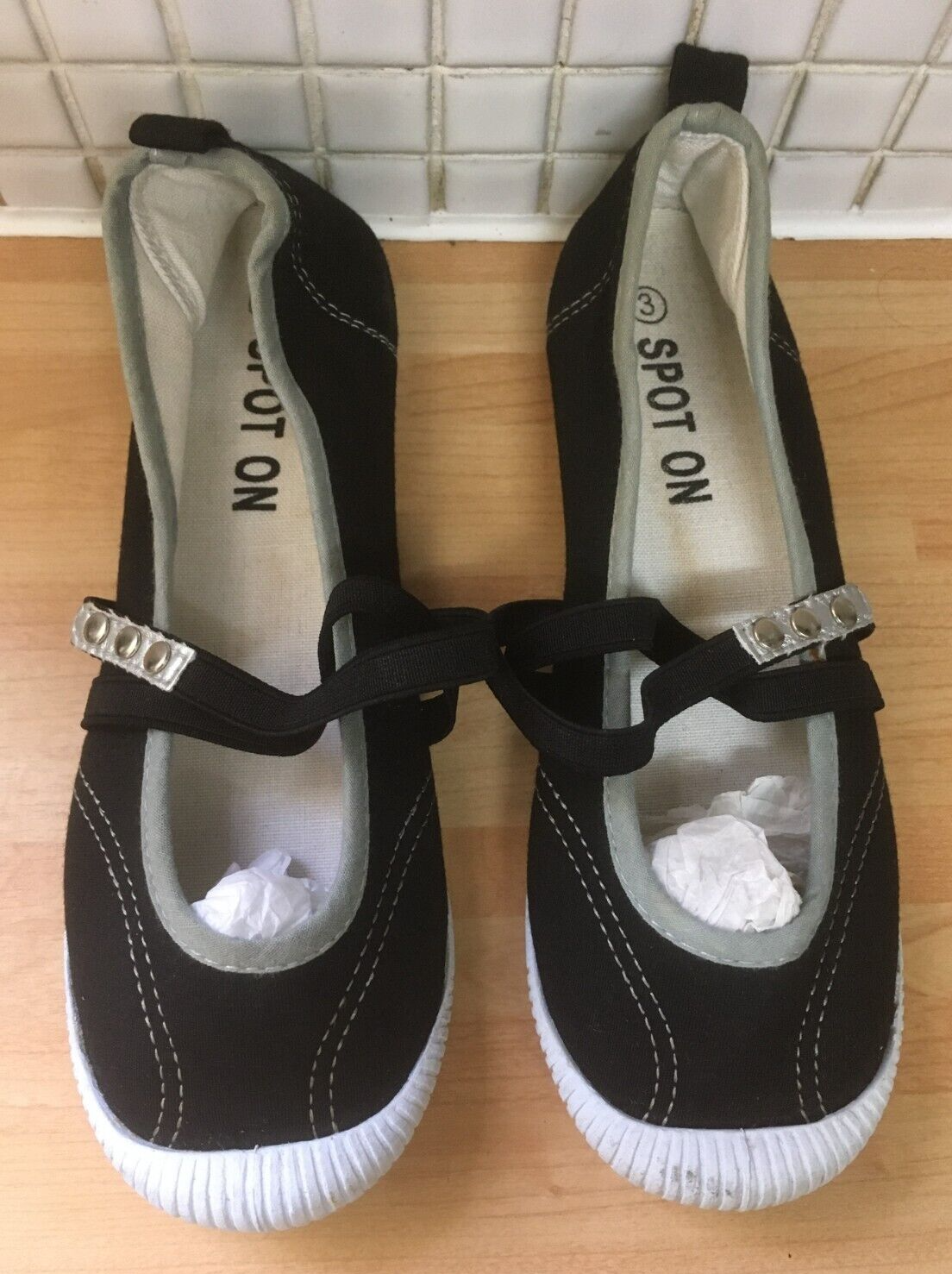 2 paia di scarpe decolte piatte donna nere casual in tela misura 3 36 NUOVE* lotto lavoro