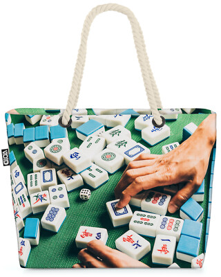 Mahjong Steine Spiel China Beach Bag Brettspiel Gesellschaftsspiel Tradition Ku