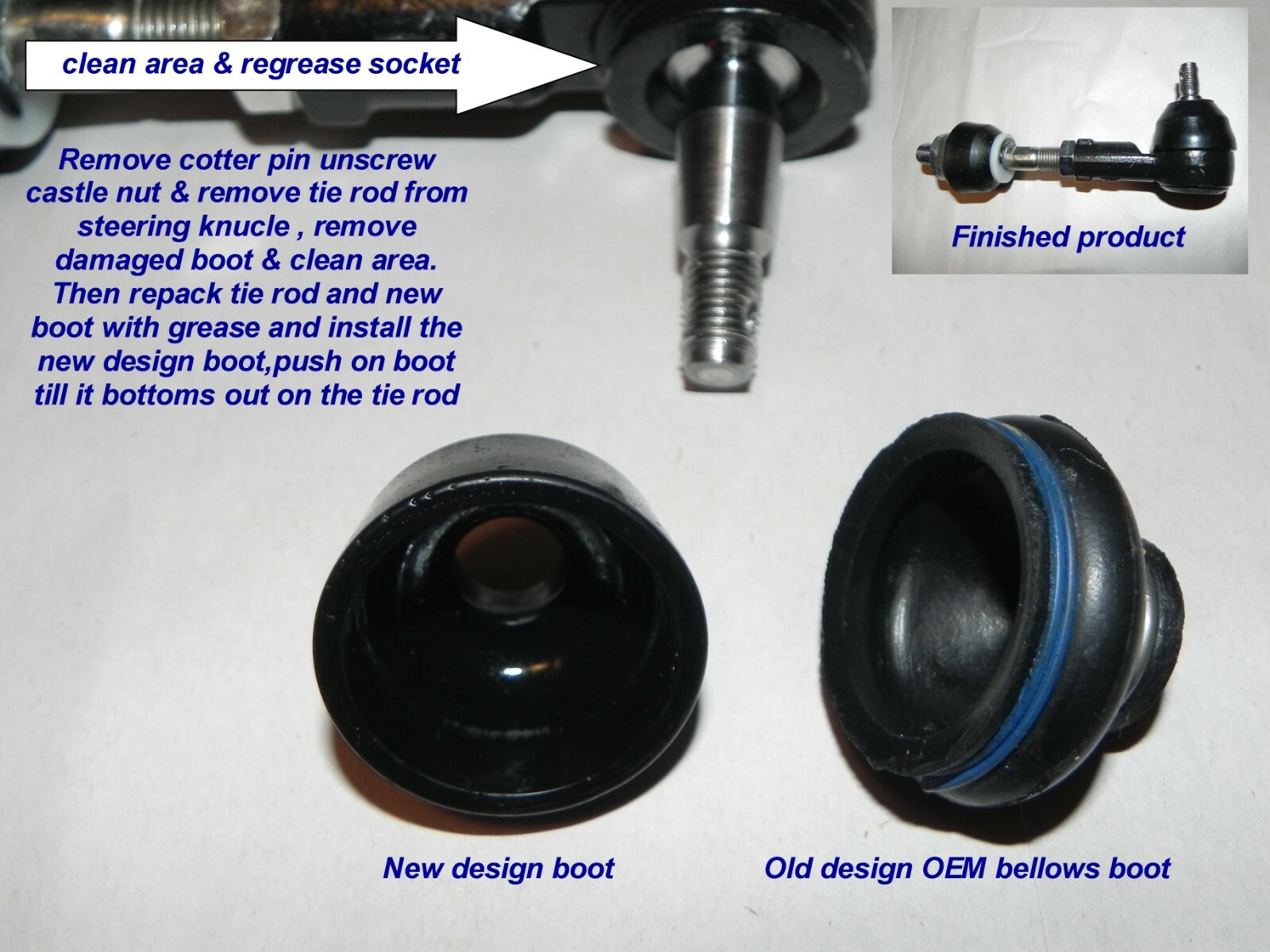 Kubota BX & GR Outer Tie Rod Boots Upgrade (2 boots all BX models) 1 Yr