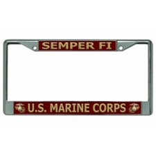 semper fi usmc marine corps military insignia logo license plate made in usa