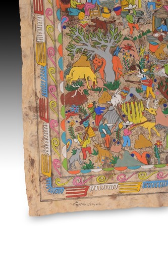 Ameyaltepec, Guerrero. Tempera on paper. Venancio, Eugenio. Mexico, 20th centur - Picture 2 of 3