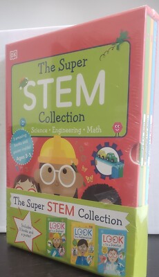 New! DK The Super Stem Collection Kids School Books Science Engineering Math 
