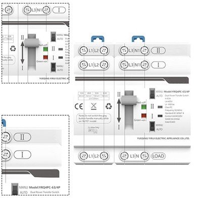 ATS Dual Power Automatic Transfer Switch 4P 32A für Home Backup System