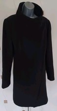Jacket Coat 12 40 Medium M Black Wool Mix Asymmetric Autumn Winter Kenneth Cole