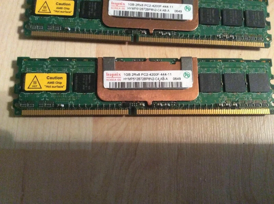4Gb RAM Kit for Server Hynix PC2-4200F DDR2-533 2Rx8 ECC 4x 1GB DDR2-533 - Image 4 of 4