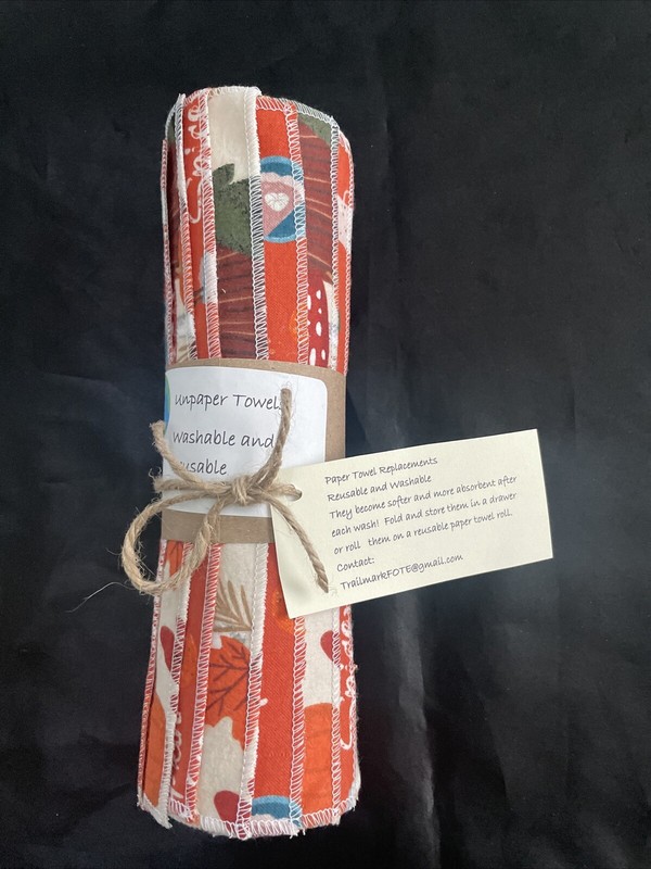 Fall Kitchen + Home Reusable Paper Towels Heavy Duty Washable Eco Friendly.