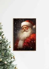 Santa Portrait Vintage Christmas Wall Art Printable Christmas Santa Christmas