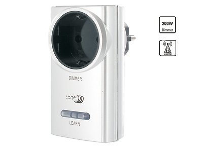 Home Easy HE878A Funk-Steckdimmer Dimmer alufarbend Funkschalter 200 Watt