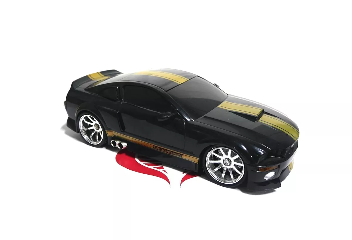 Badd1Rides Vehicle Remote Control Mustang Black Gold Car UNTESTED 1 24 Scale
