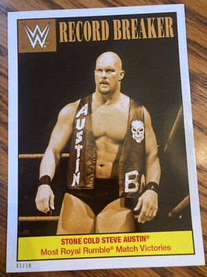 2016 Topps WWE 5x7 Jumbo 1986 Record Breaker 01/10 Stone Cold