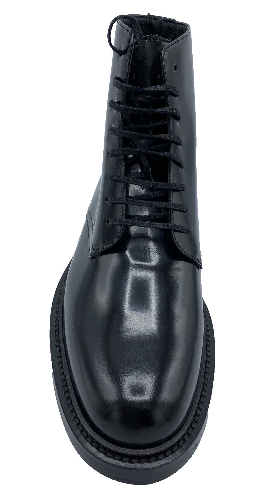 Stivali esercito Saint Laurent in pelle nera $1.500 taglia US 10 EU 43 Made in Italy