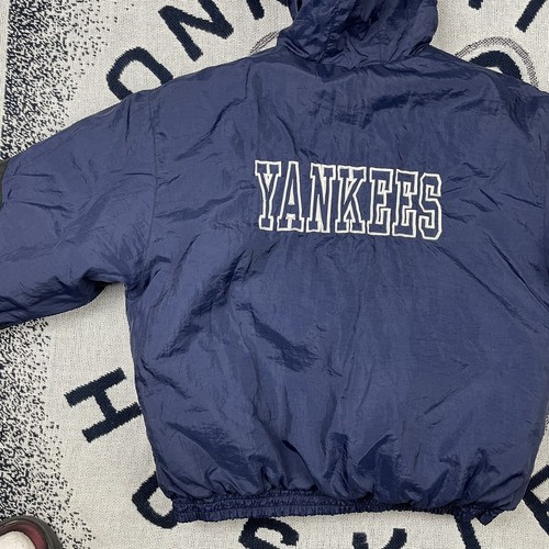 VTG 90s New York Yankees Reversible Puffer Jacket Full-Zip YOUTH LARGE 14/16 - Picture 22 of 24