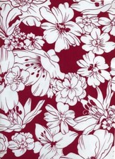 Oilcloth Fabric Elegant Floral Victoria Burgundy Pattern Sold in Yard or Bolt