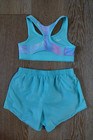Nike Girls Tie Dye Reversible Sports Bra and  Blue Shorts Set Size L EUC — photo 2