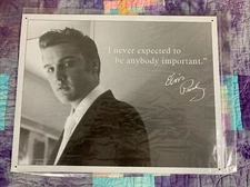 Elvis Presley in Suit Black & White Photo with Quote 16x12.5 Metal Sign Man Cave
