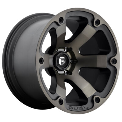 FUEL Beast D564 17X9 6x139.7 ET-12 Black & Machined with Dark Tint (Qty of 1)