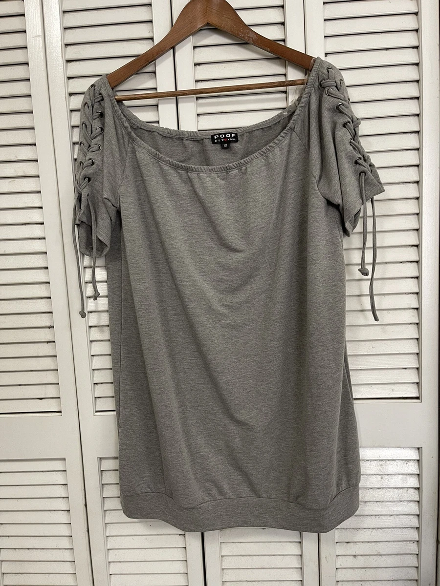 Poof New York Women s Off The Shoulder Tie Sleeve Dress Size 1XL