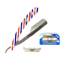 Barber Razor Folding Knife Shaving Blade w/ 10 Replaceable Blades