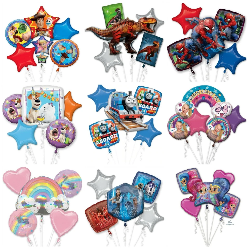Anagram Party 5 Foil Balloon Bouquet-U Choose! Most Include 1 Supershape! - Image 2 of 2
