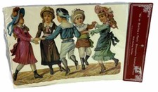 Vintage Reproduction Victorian Paper Doll Die-Cut Scene "We're Having a Party"