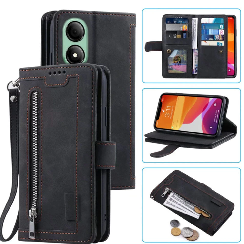 HualuBro Cover per ZTE ZMax 10 / ZTE Z6250 / Consumer Cellular ZMax 10, Flip Cover Portafoglio in PU Pelle a Libro Magnetica Antiurto TPU Case Custodia per ZTE ZMax 10 Cover - Marrone