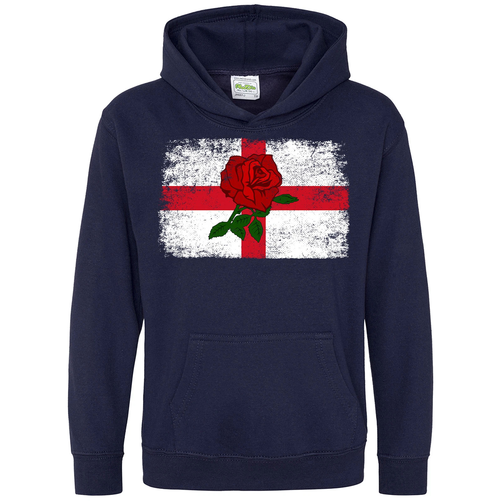 VETEMENTS Felpa con cappuccio bandiera rosa rossa Inghilterra bambini sostenitore rugby regalo giorno San Giorgio