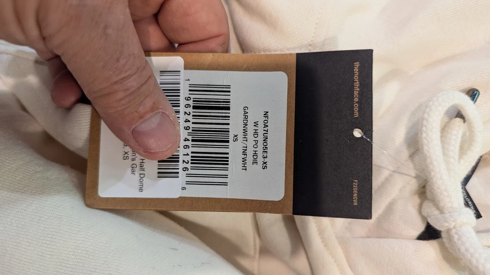 OFF WHITE Felpa con cappuccio North Face mezza cupola logo donna XS stile pullover bianco Gardenia 266