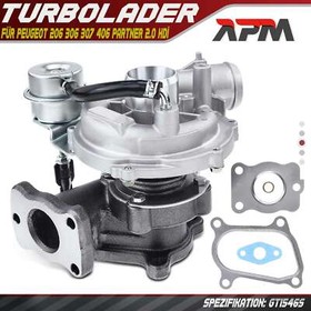 Turbolader für Citroën Berlingo C5 Xsara Peugeot 206 306 307 406 Partner 2.0 HDi