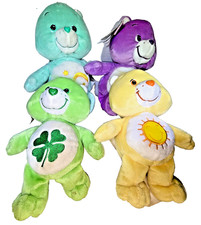 Lot of 4 Care Bears True Heart Collector Plush Stuffed Animal Toys Set 9" and 7"