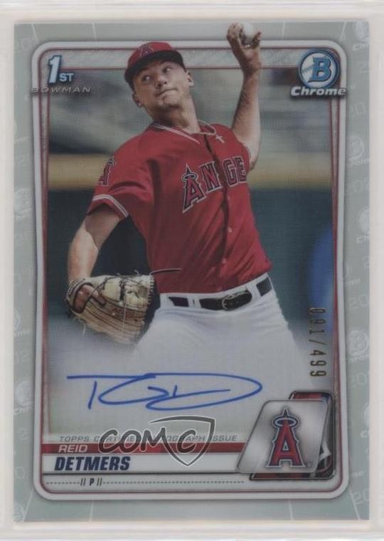 2020 Bowman Draft Chrome Picks Refractor 91/499 Reid Detmers #CDA-RD Auto 3ir