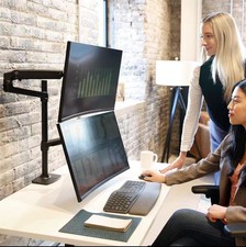 Ergotron   LX Dual Stacking Monitor Arm Desk Mount, VESA 100x100/75x75   Black