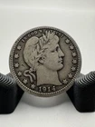 🔥1914 Barber Quarter Liberty Head Silver Coin 25C, Nice Liberty great details!!
