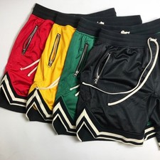 Men's Lightweight Mesh Basketball Shorts Zip Pocket Athletic Gym Running