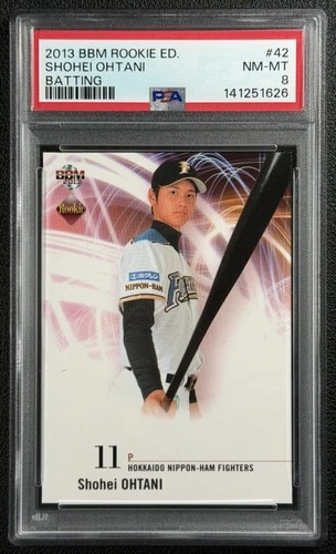 SHOHEI OHTANI PSA 8 2013 BBM ROOKIE EDITION #42 BATTING ROOKIE CARD RC NM-MINT