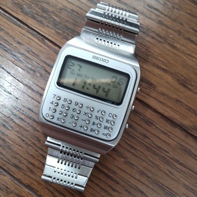 First Seiko Watch Calculator VTG SEIKO C153-5007 STAINLESS STEEL