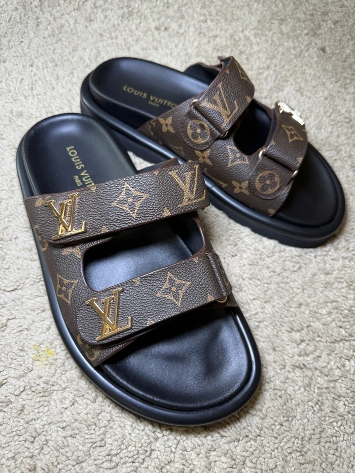 Louis Vuitton Monogram Sandals Black/Brown38,5 Eu 8 US (25 Cm) - Image 2 of 4