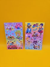 Lisa Frank Vtg Stickers 2 Sheets 4"x6.5" NEW Pug Cat Mermaid