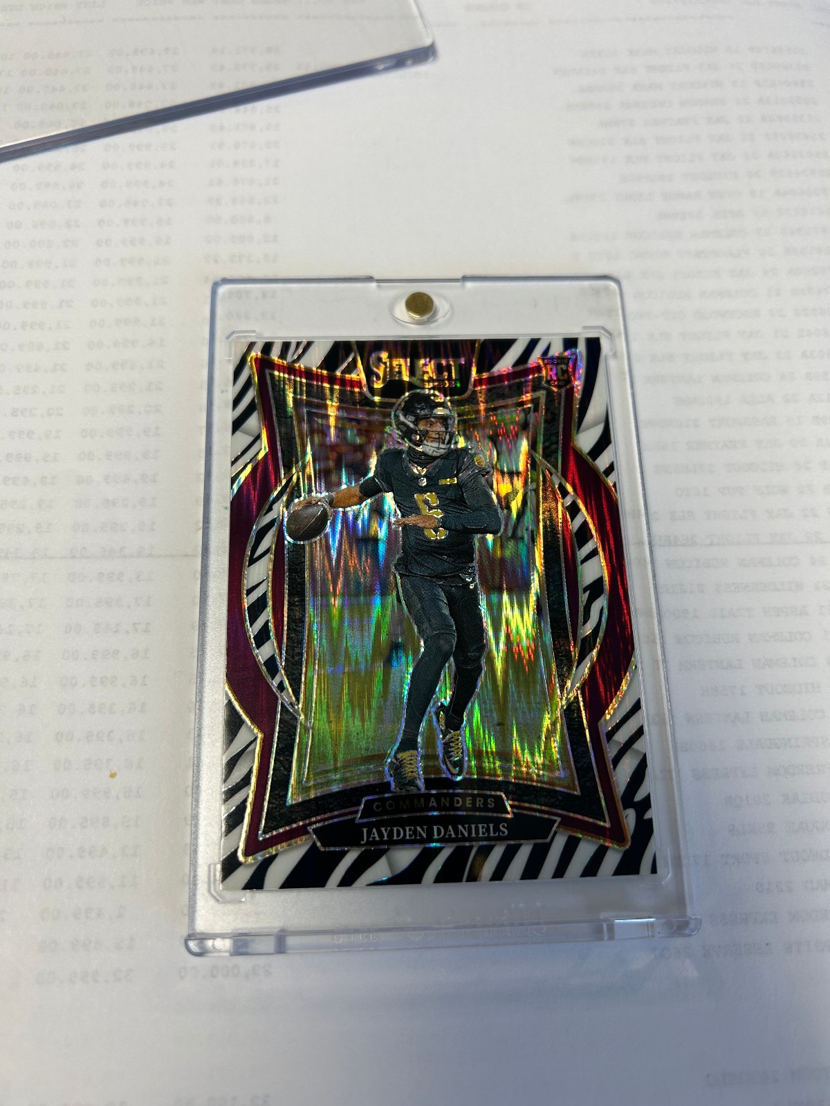 2024 PANINI SELECT ZEBRA SHOCK #26 JAYDEN DANIELS