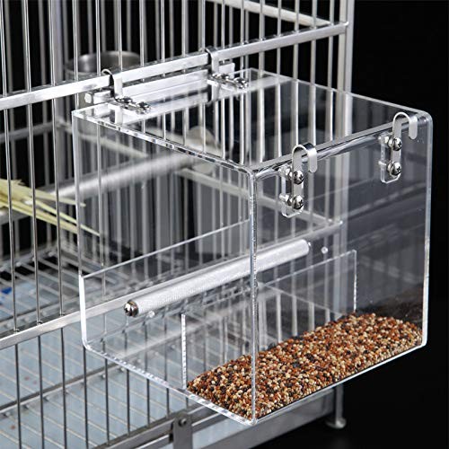Automatic Bird Feeder No Mess Bird Cage Pet Feeder Seed Food Container for Pa...