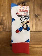 Dr. Mario Nintendo Bioworld Men's Crew Socks 1 Pair Sock Size 10-13 NEW