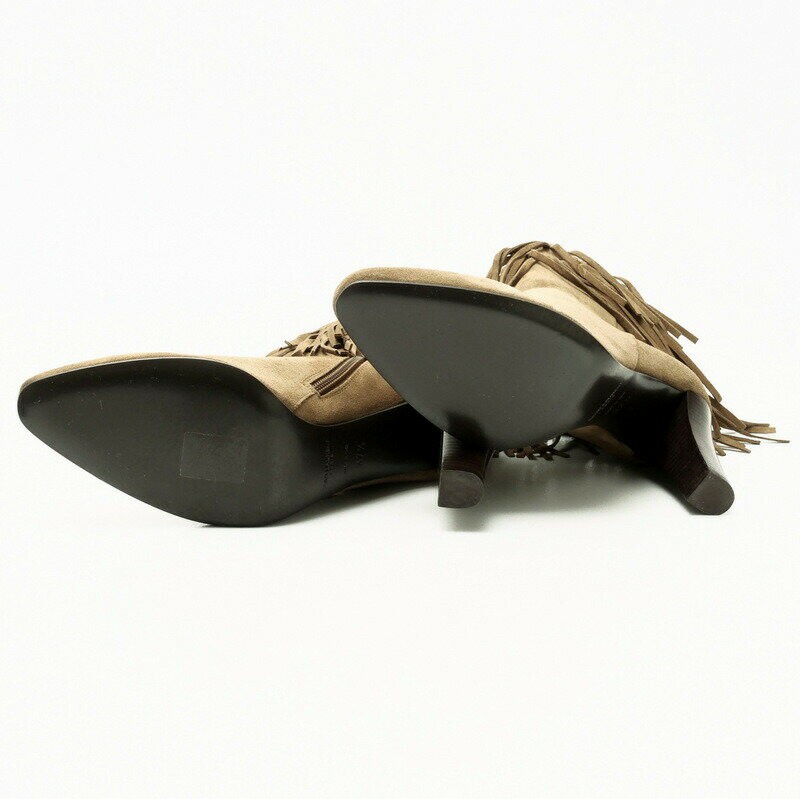 Saint Laurent Paris Short Boots Shoes EU 37.5 US 7.5 Suede Leather Brown Auth thumbnail 20