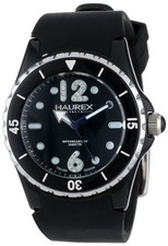 Haurex Italy Women's PN379DNS Beauty Black Dial Crystal Black Silicone Watch